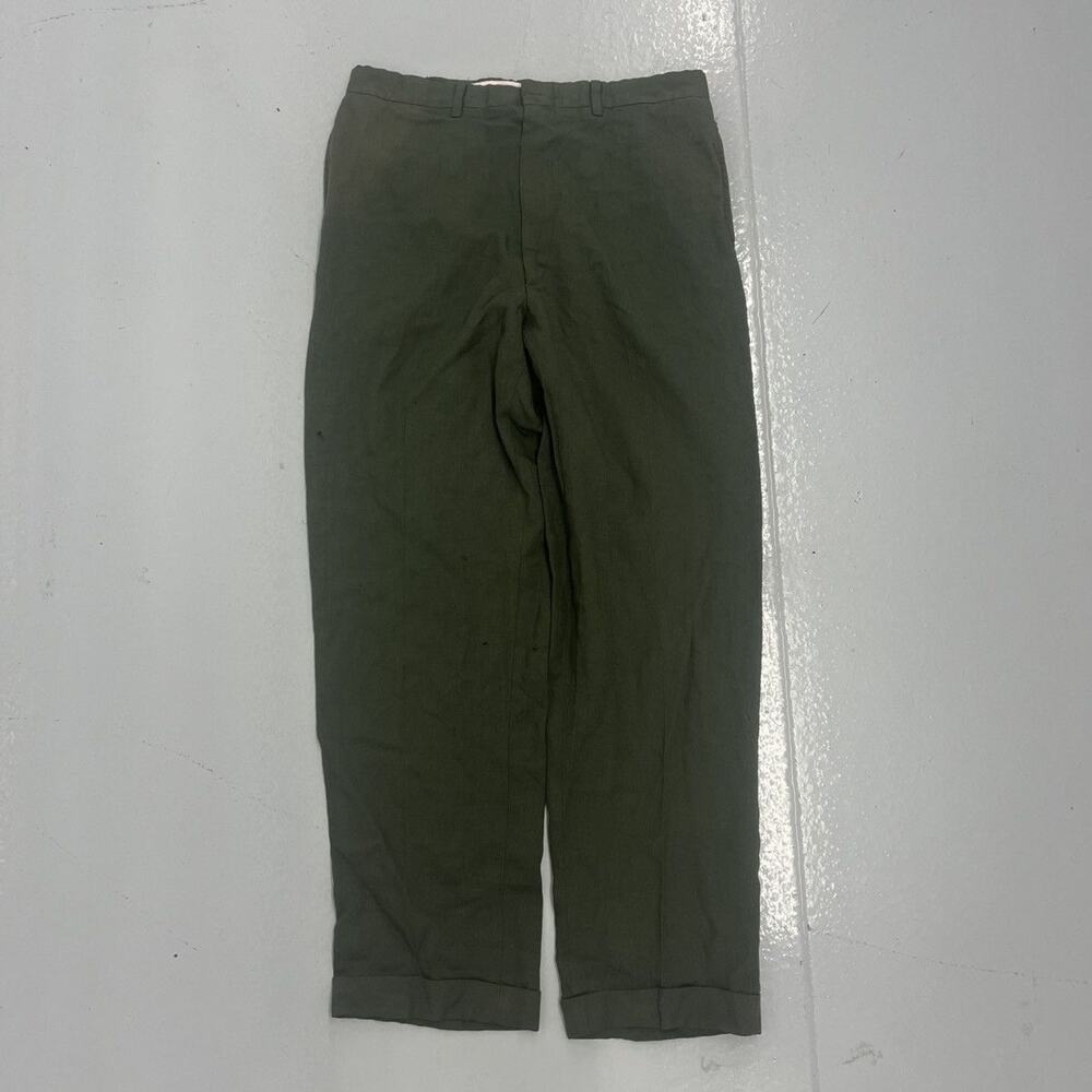 Vintage 60s 70s Koraton Green Polyester Chinos 32x28